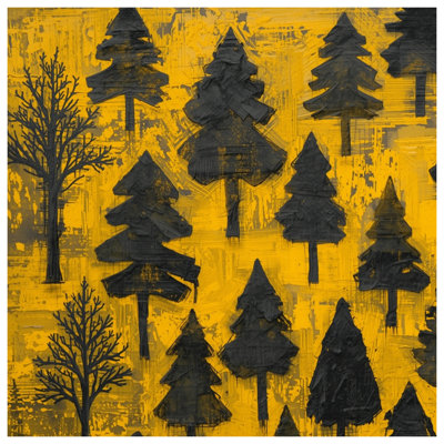 Black Trees On Yellow Blankets