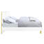 Lit Ek blanc ultrabrillant - pas de sommier tapissier, structure entièrement en k, motif à vagues, 39 lattes incluses, 4 pieds en métal, capacité de 660 lb pour supporter le poids avec un ressort de surface nécessaire, lattes, maximum