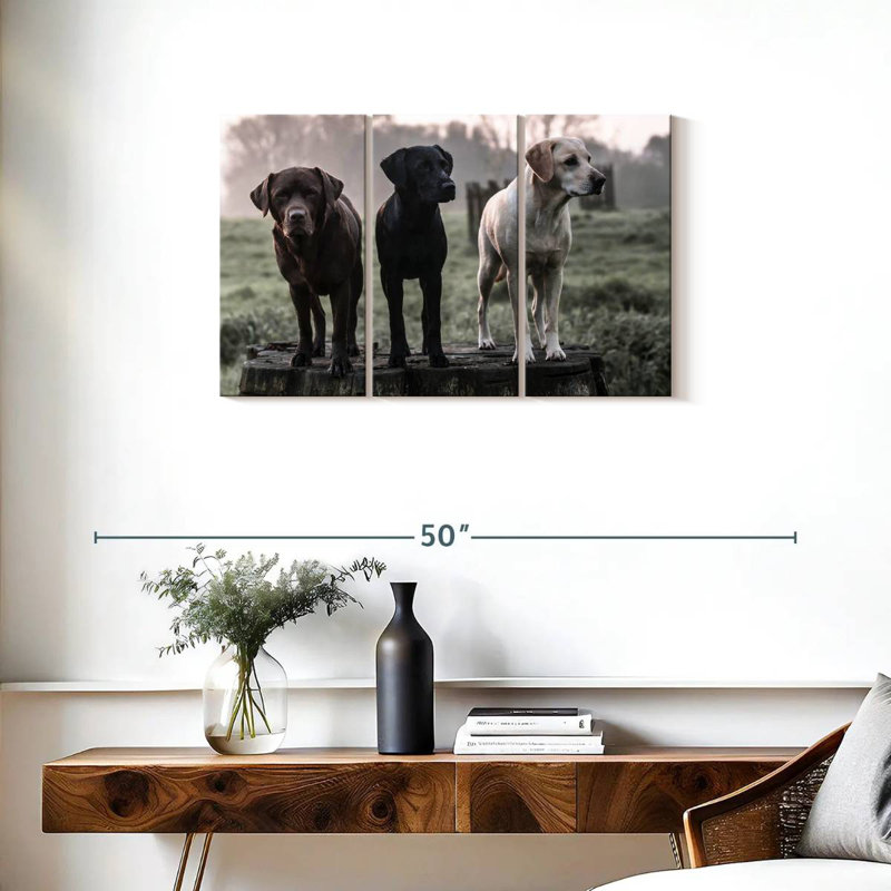 Labrador Dogs, 20" H x 33" W