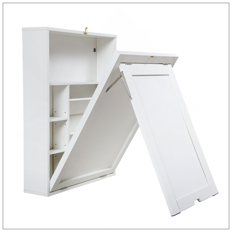 Armoire de bureau murale pliante, Blanc, H 6,3 po x l 32,2 po x P 23,6 po