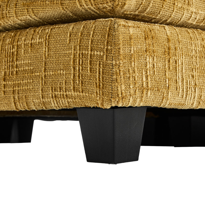 Deux avec poches latérales et repose-pieds détachables en tissu chenille jaune