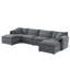 Canapé modulaire en chenille de 136 po à assise profonde et large, ensemble de canapé en forme de U avec coussins doubles, 6 places-130920933