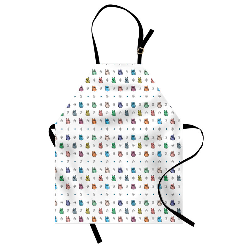 Multicolore, tablier East Urban Home Owl unisexe, hiboux grands yeux, taille adulte