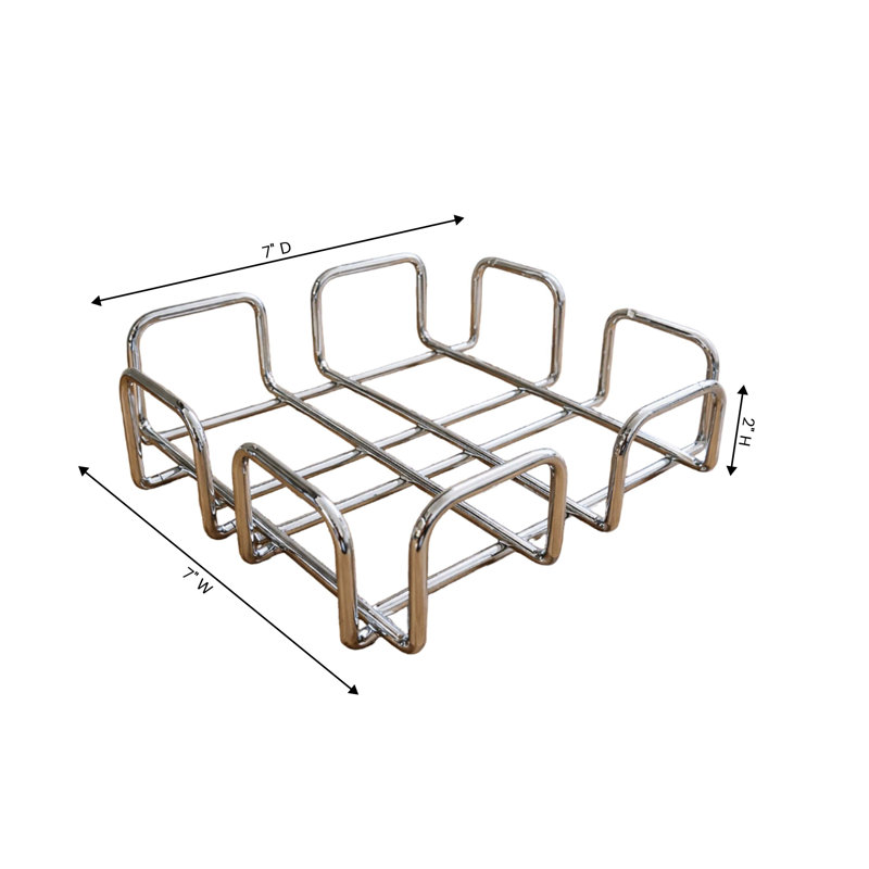 Porte-serviettes de table carré en chrome argenté YBM Home, 2