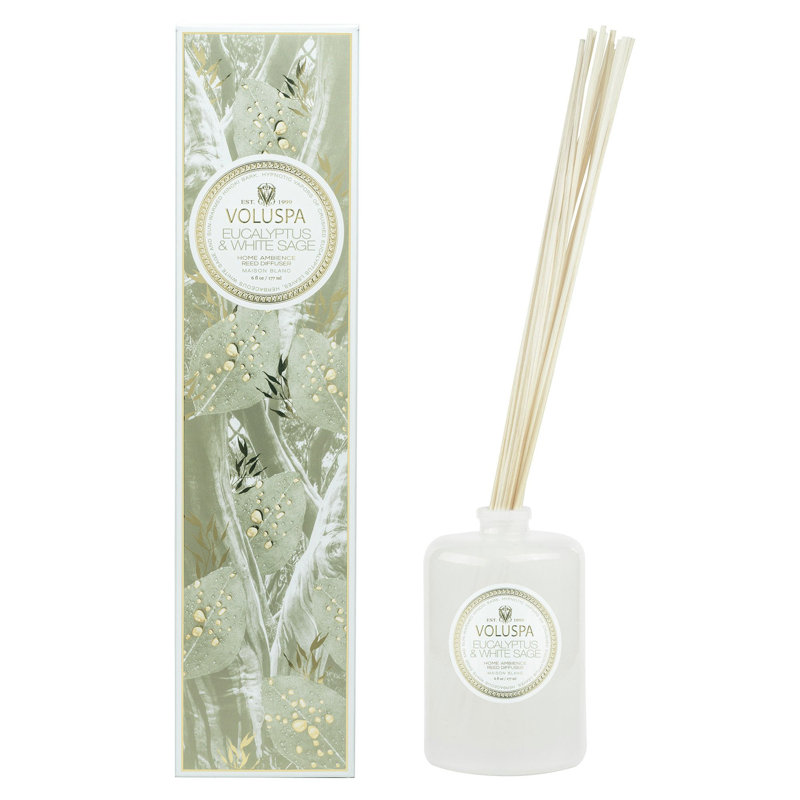 French Linen Reed Diffuser, Green, White