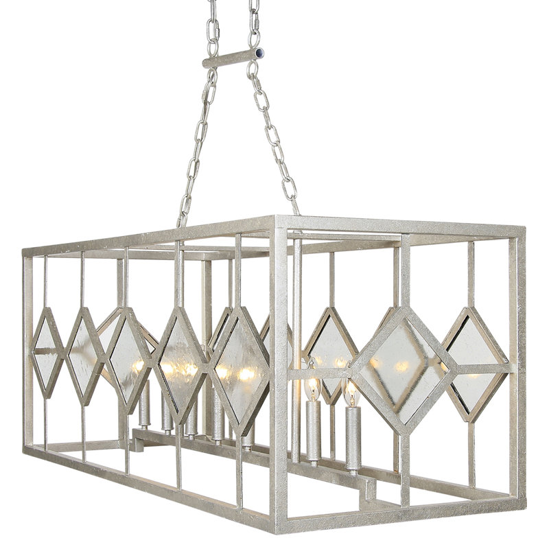 Diamond 8 - Light Kitchen Island Linear Pendant, 320V, Oyster White