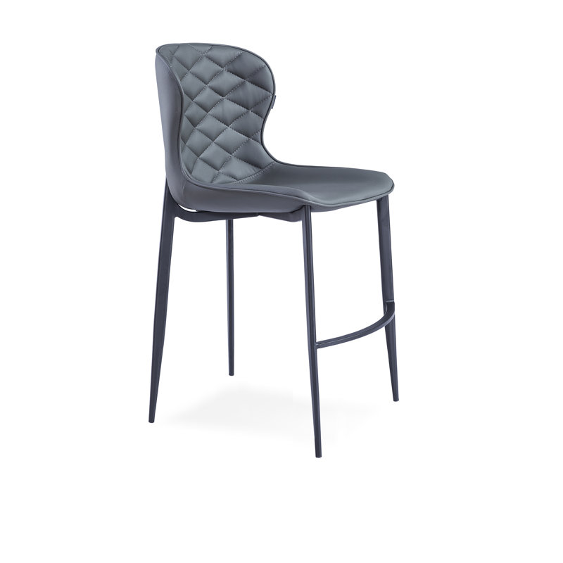 Tabouret de bar et de comptoir Albert, Gris, Noir, Tabouret de comptoir (siège d'une hauteur de 24 p