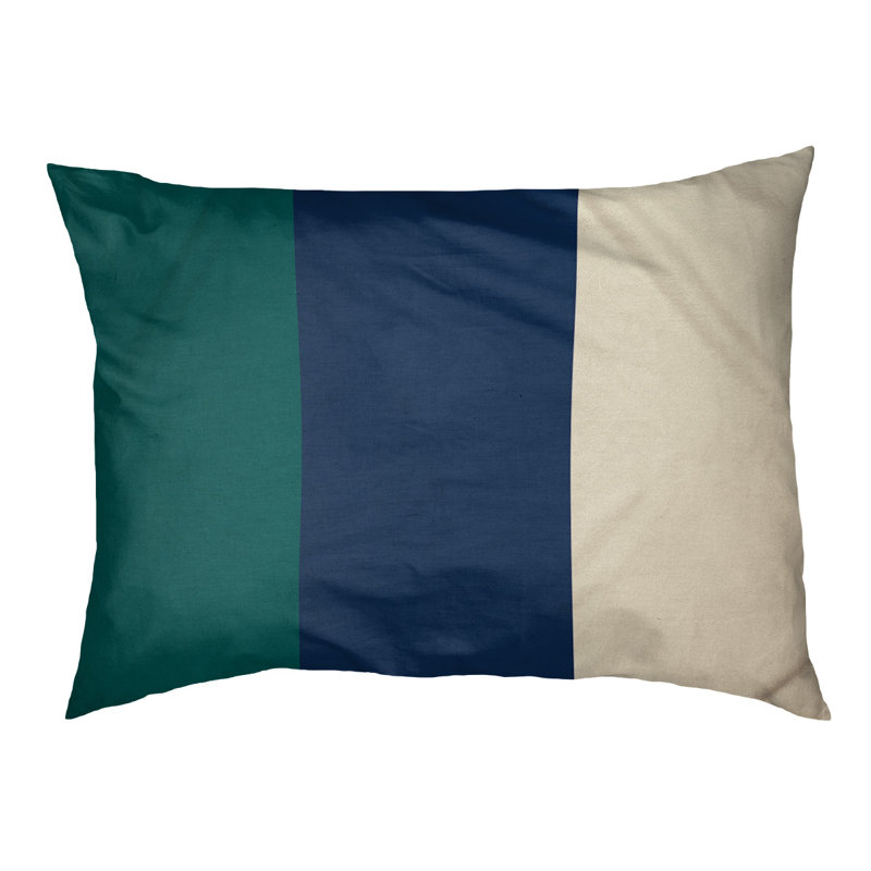 Coussin extérieur Phoenix, Très grand (l 50 po x P 40 po x H 17 po), Vert nord-ouest / bleu marine / crème