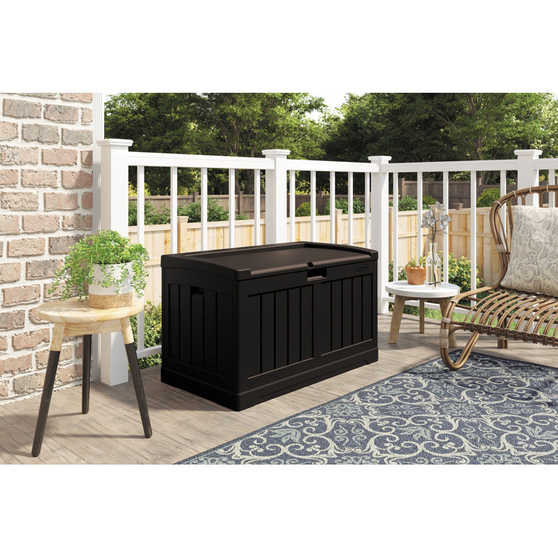 Java 50 Gallon Lockable Plastic Deck Box with Seat