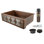 33" Hammered Copper Kitchen Apron Single Basin Sink w/ Fleur De Lis and Apron Front Nickel Background with Matching Drain and Accessories