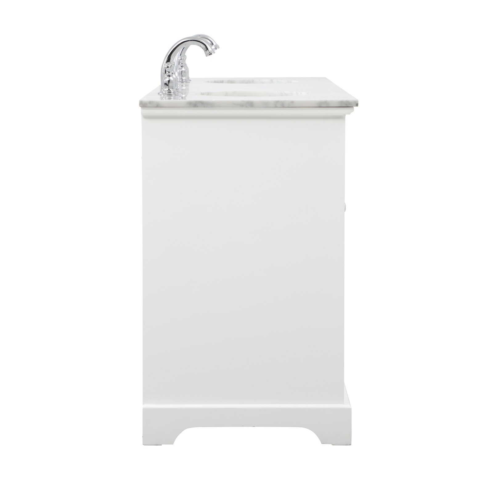 Hermes 72'' Double Bathroom Vanity, White, Carrara White Gray