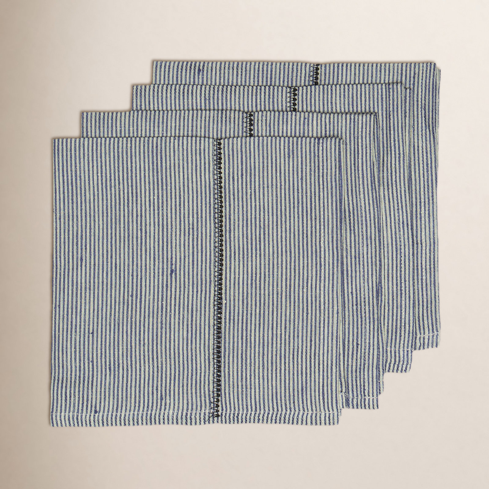 Blisse Reversible Linen Napkin, Chambray Stripe