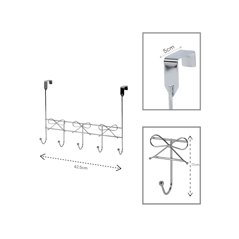 Bows Storage Hooks Over-the-Door Towel Hook, Polished Chrome