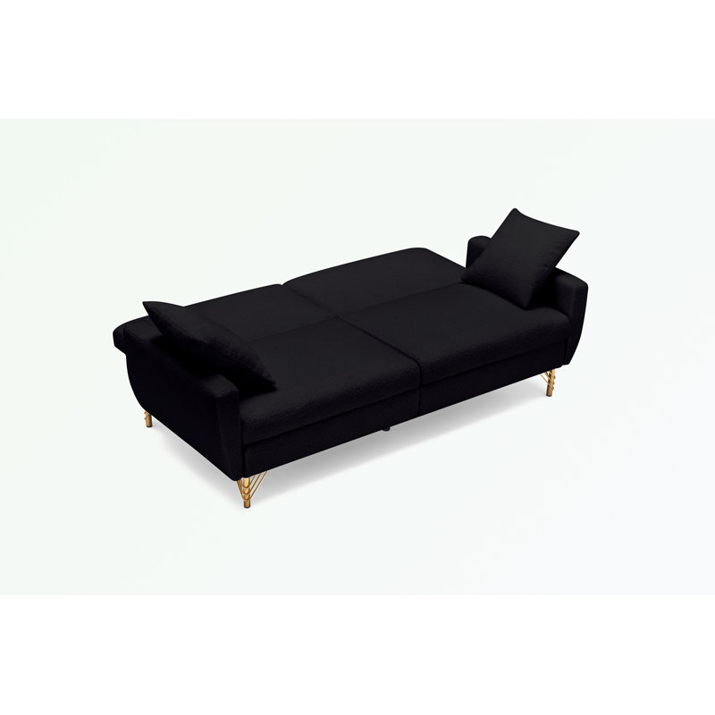  Bertan Upholstered Convertible Sofa, Black Foam