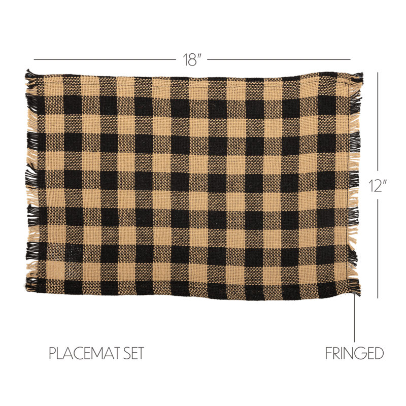 Aaliyah 100% Cotton Plaid Rectangle Placemat
