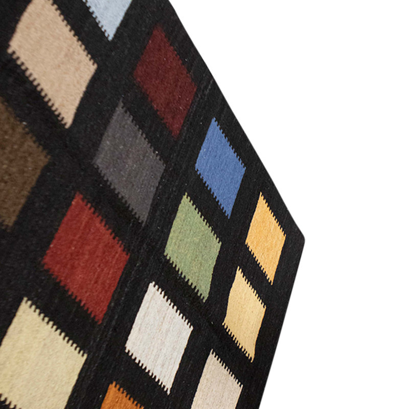 Hand Knotted Wool Area Rug in Patchwork