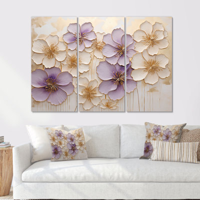 Ensemble de salon mauve et or violet et or