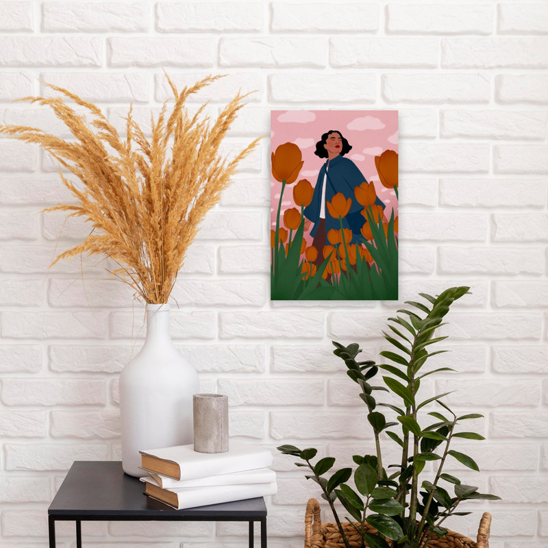 Printemps tulipe Bliss Peaceful Serene Abstract Tulip Flower Nature Art mural, H 18 po x l 12 po