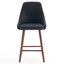 Upholstered Bar Stool with Wooden Legs Modern Counter Stool with Back & Footrest Comfortable Kitchen Island Stool for Home Bar-117671167