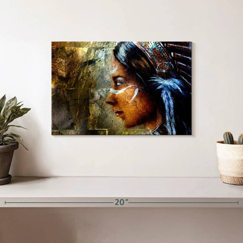 Lelar Beautiful American Indian, 8" H x 12" W