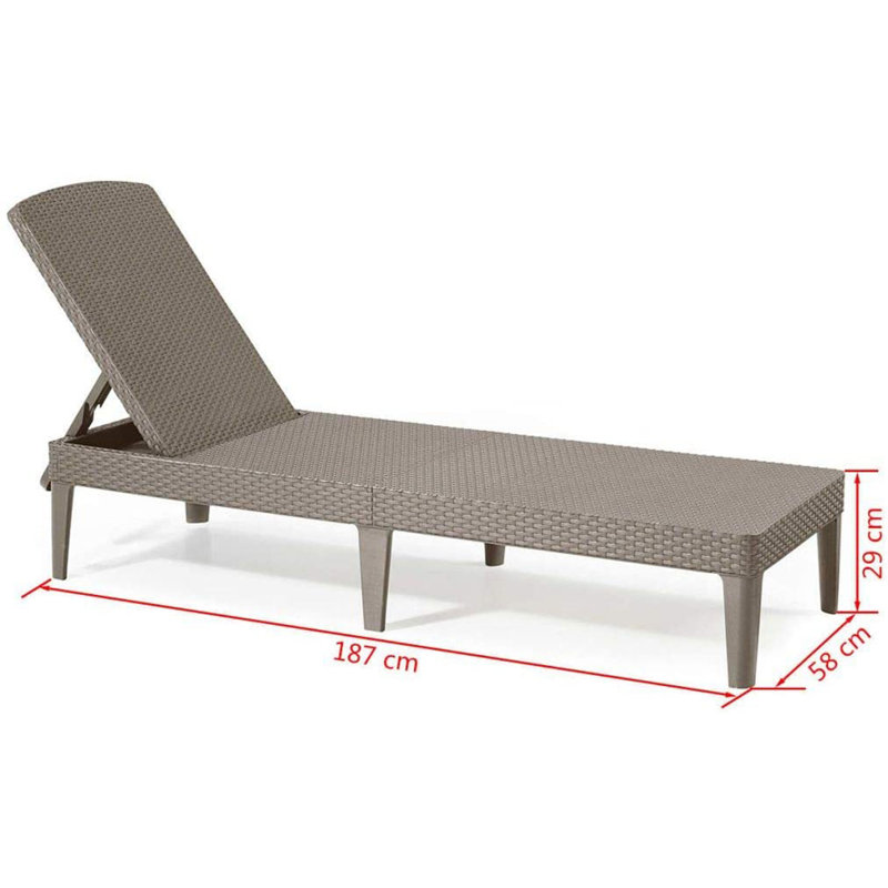 Keter Jaipur Reclining Sun Lounger, Cappuccino