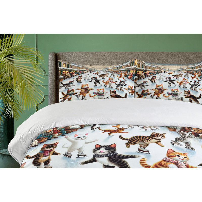 Cat Duvet Cover, Queen Duvet Cover + 2 Standard Shams