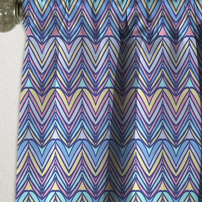 Rideau simple occultant à motif géométrique Zig Zag