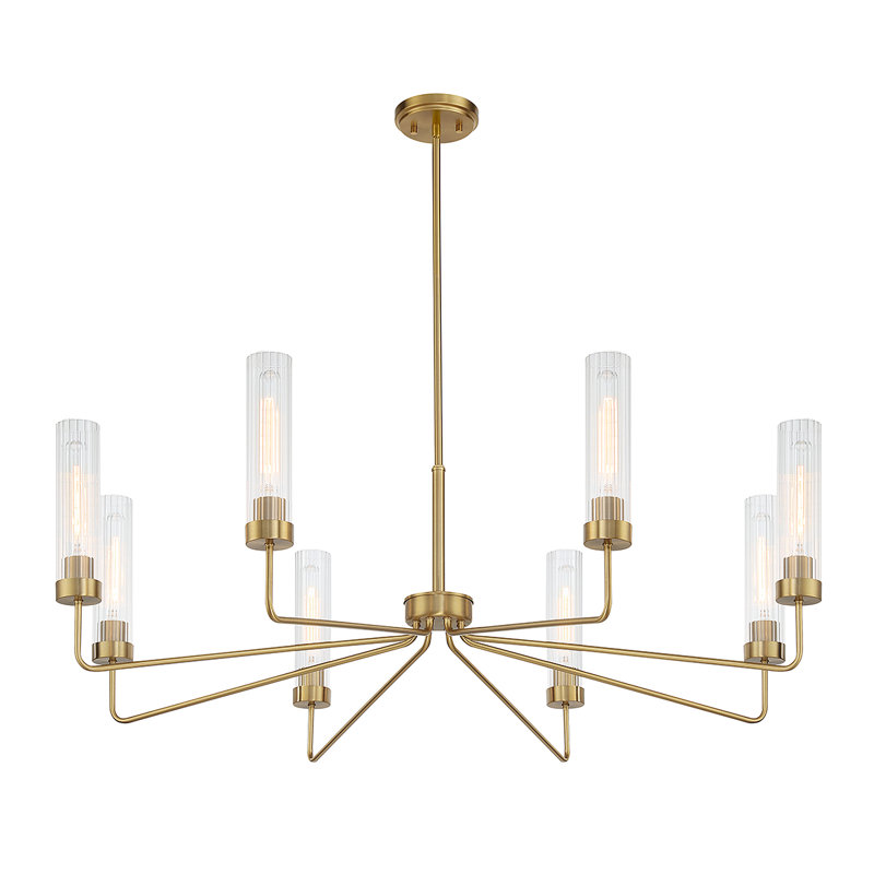 Blayson 8 - Light Classic / Traditional Chandelier in Warm Brass, Warm Brass