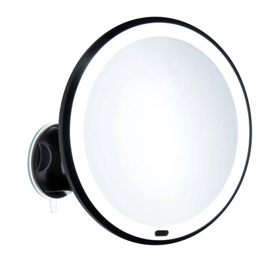 Miroir de maquillage / rasage lumineux à ventouse rechargeable - grossissement de 7x