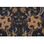Tapis oriental bleu à motif floral All-Over 6 x 9