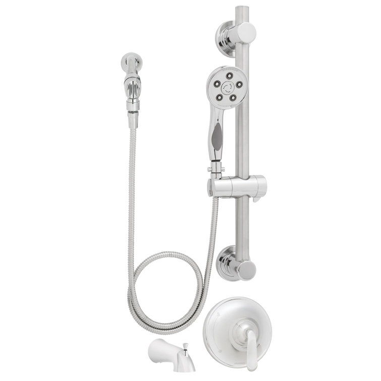 Caspian ADA Hand-held Shower Tub Combinations with Grab Slide Bar