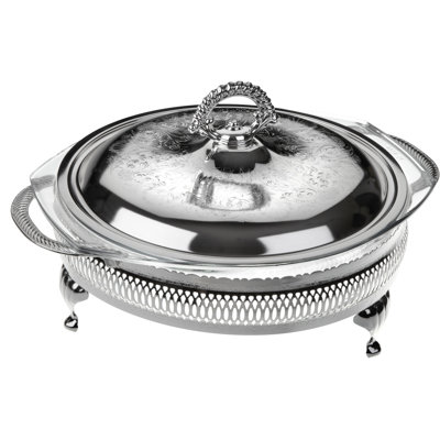 Casserole ronde en verre avec couvercle Queen Anne