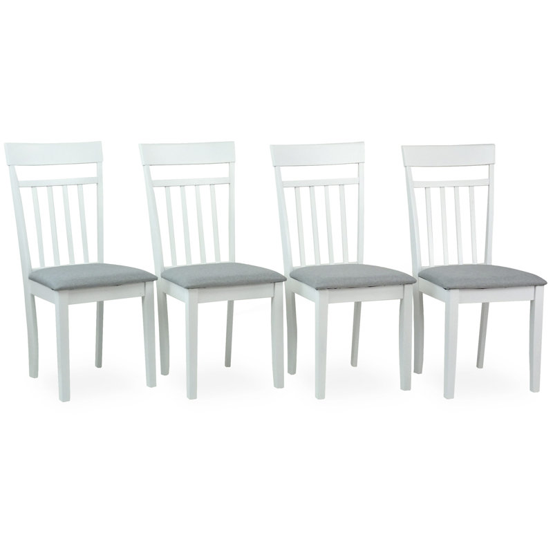 Chaise de salle à manger en tissu, 4, Blanc