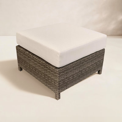 Annelise Wicker Patio Ottoman with Sunbrella Cushion