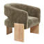 Chaise d'appoint Tess en beige Manchester moderne sur bois massif-604837523