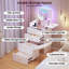 3-in-1 Dressing Table Set with Mirror & RGB Lights, Vanity Desk with Charging Station & Stool-374681595