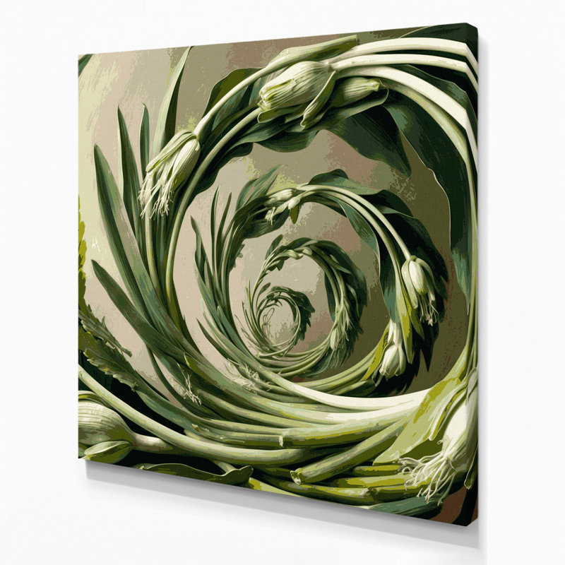 Art mural sur toile brun poireaux, H 16 po x l 16 po