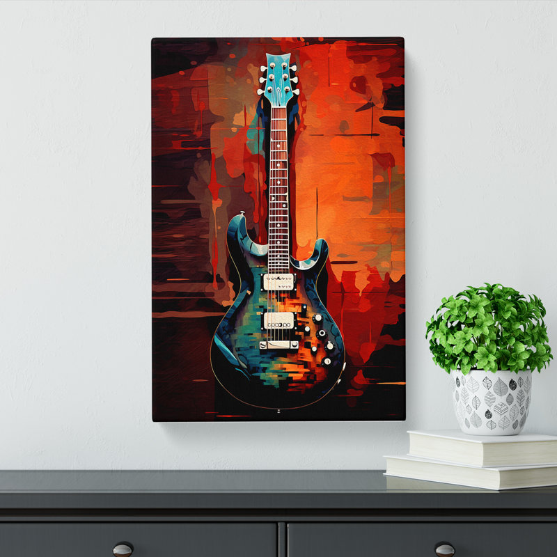 Electric Guitar Digital - Wrapped Canvas, 76cm H x 50cm W x 3cm D