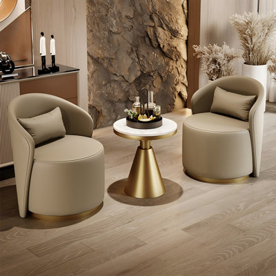 Ensemble de 2 chaises de table en bois fritté et cuir Nappa