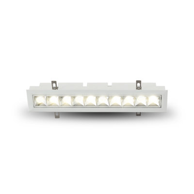 Rubik 10-Light Integrated LED ETL Certified Adjustable Recessed Downlight with Trim, Beam Angle 34