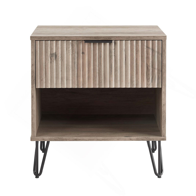 Table de chevet en gris rustique, Gris