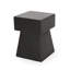 Table d'appoint en béton léger, conception moderne, sans assemblage, oxyde de magnésium noir, forme de piédestal - 13,78 po de largeur x 18,96 po de hauteur, assemblage requis, design haut, contemporain
