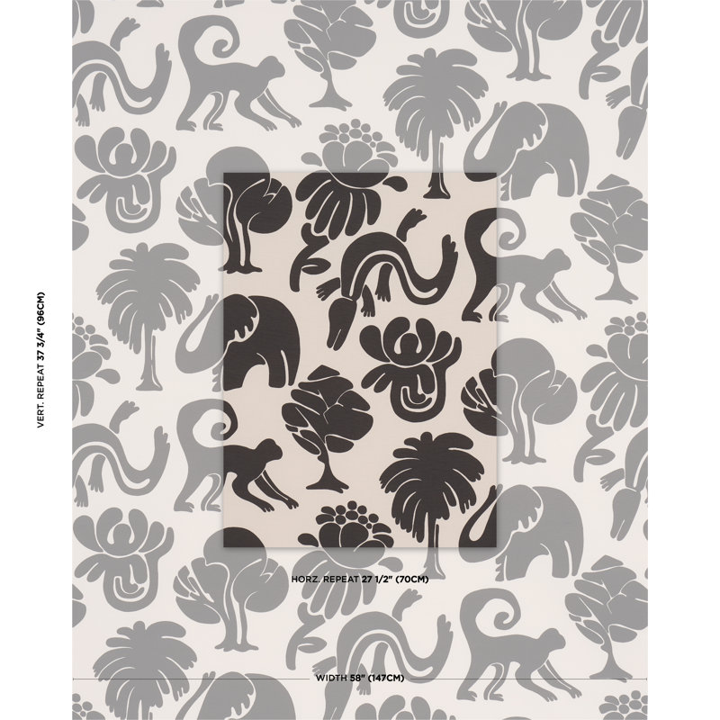 Call Of The Jungle Fabric, Black