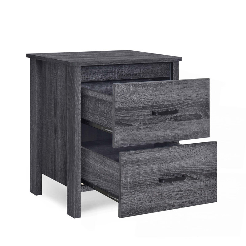 Toolless Assembly Nightstand, Dark Gray