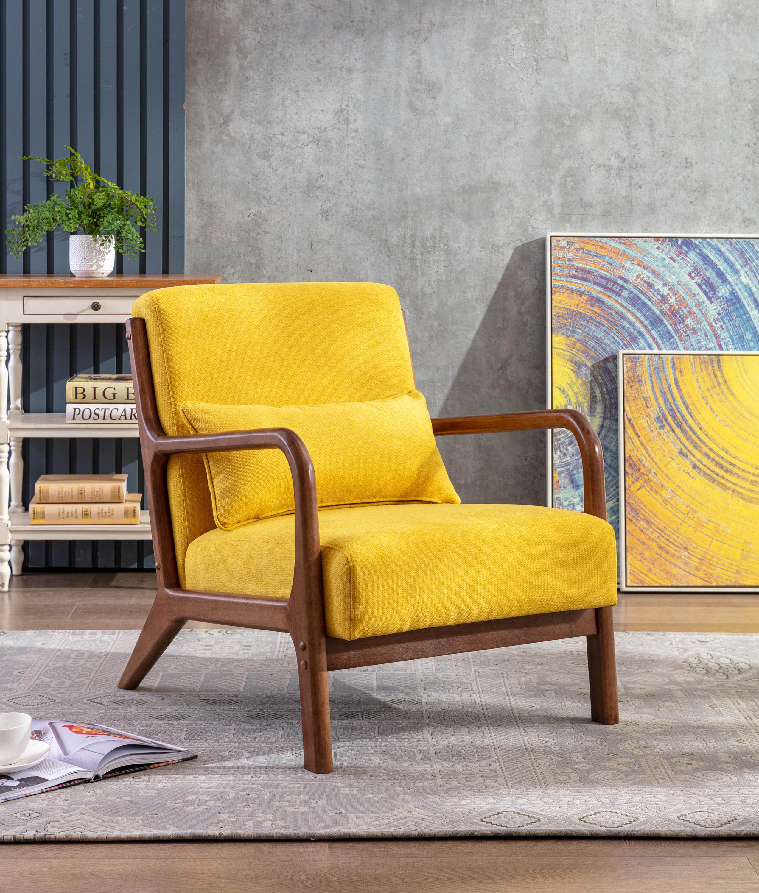 Corrigan Studio® Ibby Accent Chair, Fabric Upholstery, Rubberwood Frame & Reviews | Wayfair