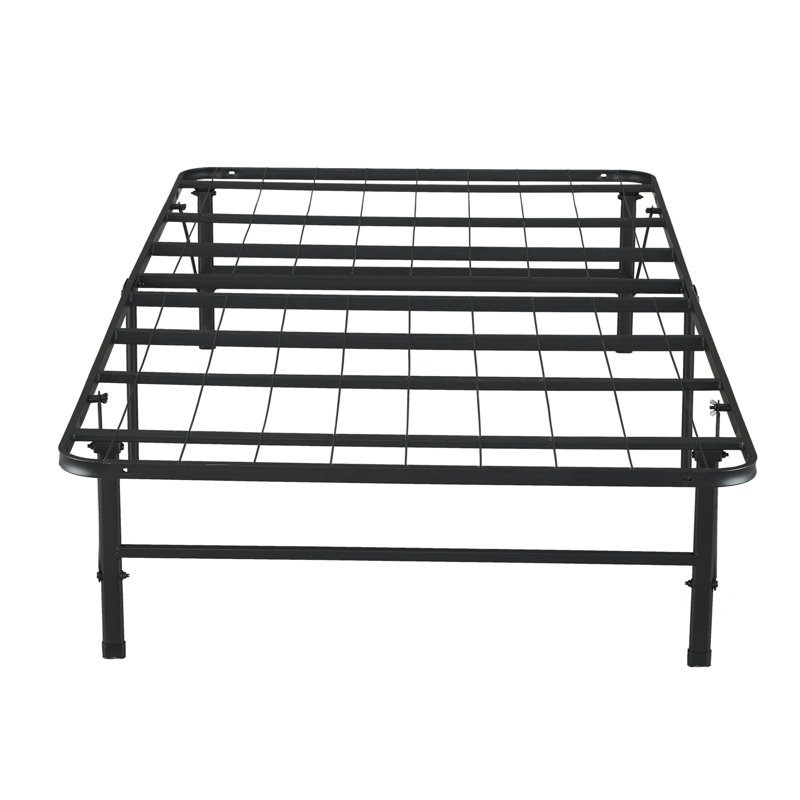 Galindo-14" Metal Platform Bed Frame Steel with Slat Support Folding Platform Bed, Twin, Black