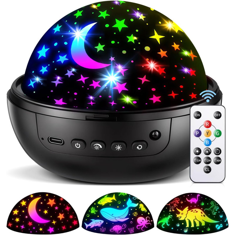 Night Light for Kids, 93 Lighting+3 Films Star Projector, Gift for 3-5 | with Remote Control, Dimmable, 1/2/4hrs Timer, Silent Rotation, Stay All Night, for Boys or Girls 2-4, Birthday, for Bedroom