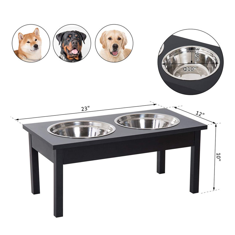 Anti-Skid Elevated Feeder, Black