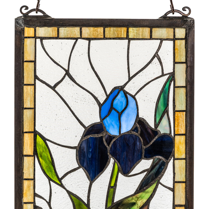 Iris Stained Glass Window Panel