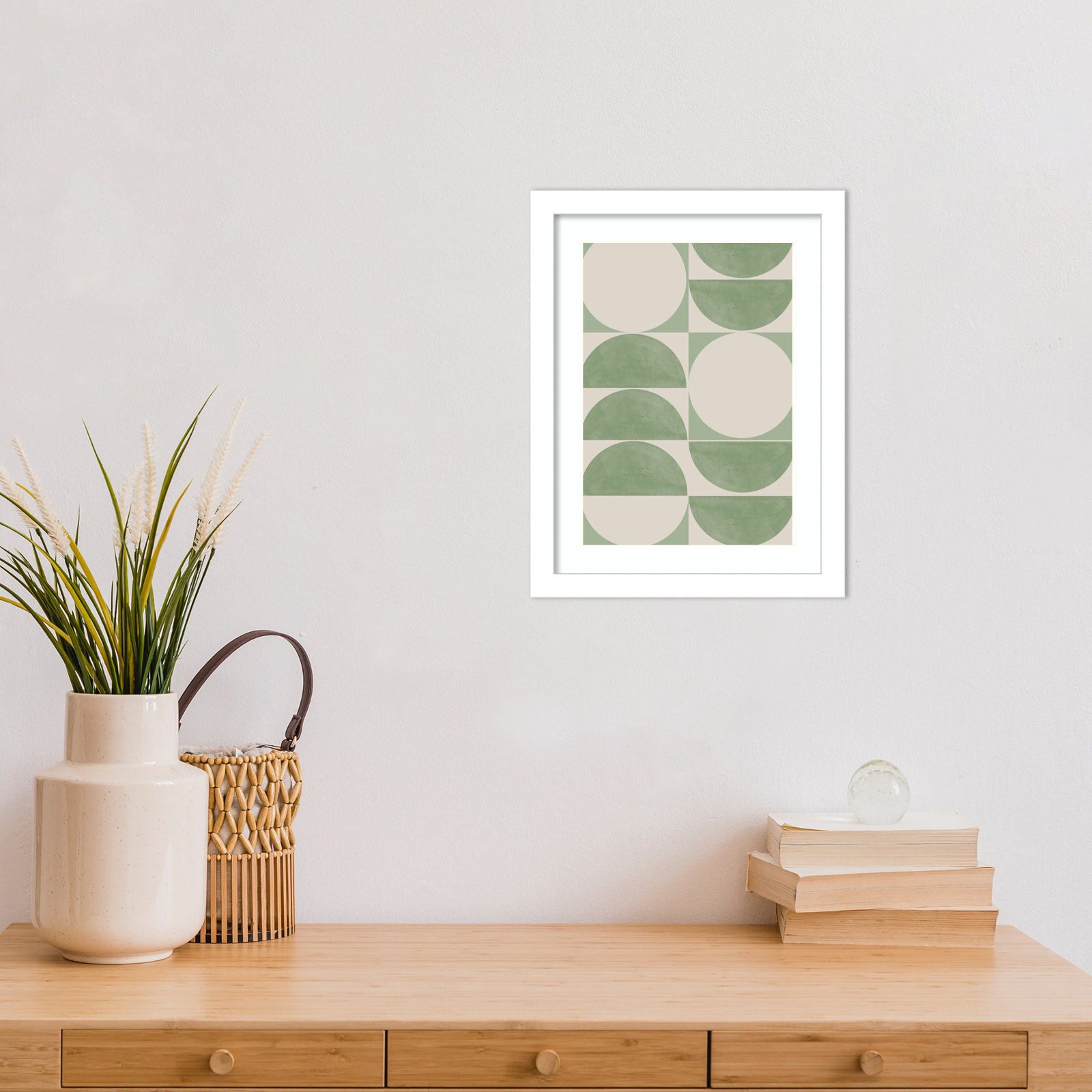 Mid Century Modern 01 by The MIUUS STUDIO Wood Framed Wall Art Print, White, 13" H x 10" W